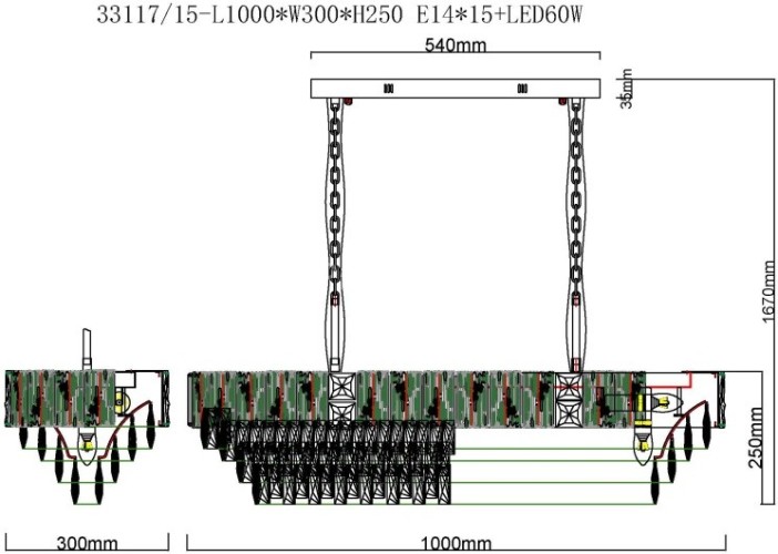 Подвесная люстра Fluorite FL1088-15PL