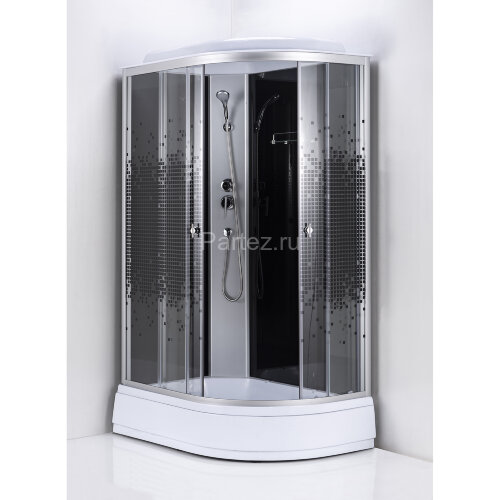 Душевая кабина Loranto 120x80x215 левая, поддон 13 см, 4 мм прозрачное стекло с рисунком "мозайка" (CS-1200-13ТМ/М L)