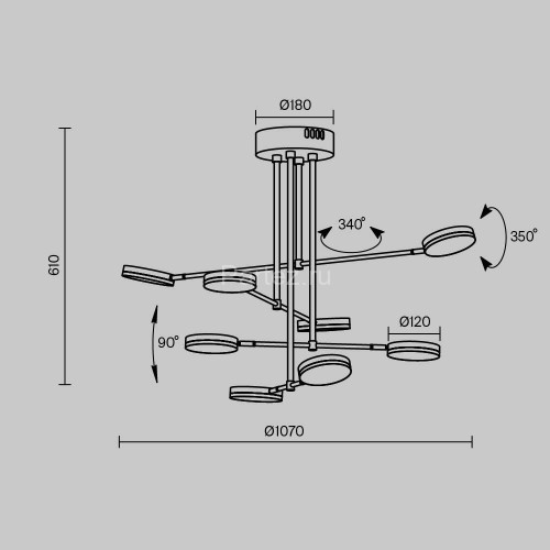 Потолочная люстра Maytoni MOD070PL-L48B3K
