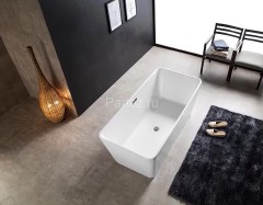 Ванна акриловая Azario LINCOLN 1600х800х580, свободностоящая, в комплекте с сифоном и металлической 