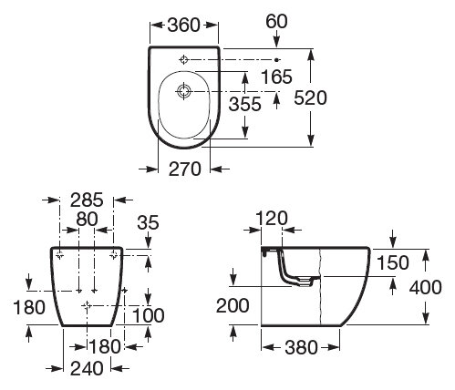 Z MERIDIAN-N Биде напольное, 520 мм