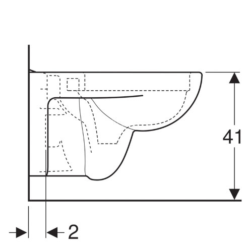 Унитаз подвесной Geberit RENOVA PLAN безободковый, 540 мм, белый (202170000)