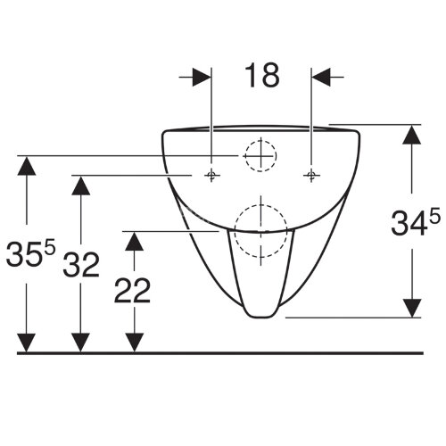 Унитаз подвесной Geberit RENOVA PLAN безободковый, 540 мм, белый (202170000)