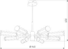 Потолочная люстра Eurosvet 50386 LED латунь
