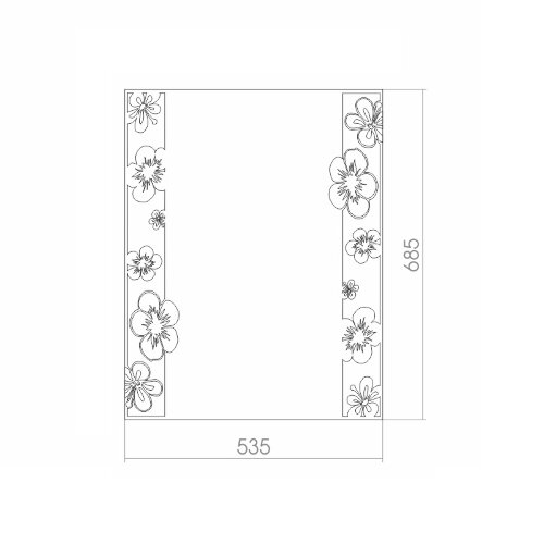 Зеркало LORANTO Флора 535х685, пескоструйный рисунок