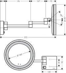 Косметическое зеркало Hansgrohe AddStoris, Бронза (41790140)