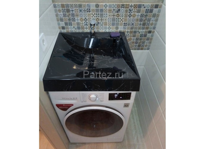 Раковина подвесная Azario Gratsiy 597х598х100 литьевой мрамор, черный (CS00079879)