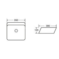 Раковина-чаша Azario 390х350х120 накладная, округлая, белый глянец (AZ-2241)