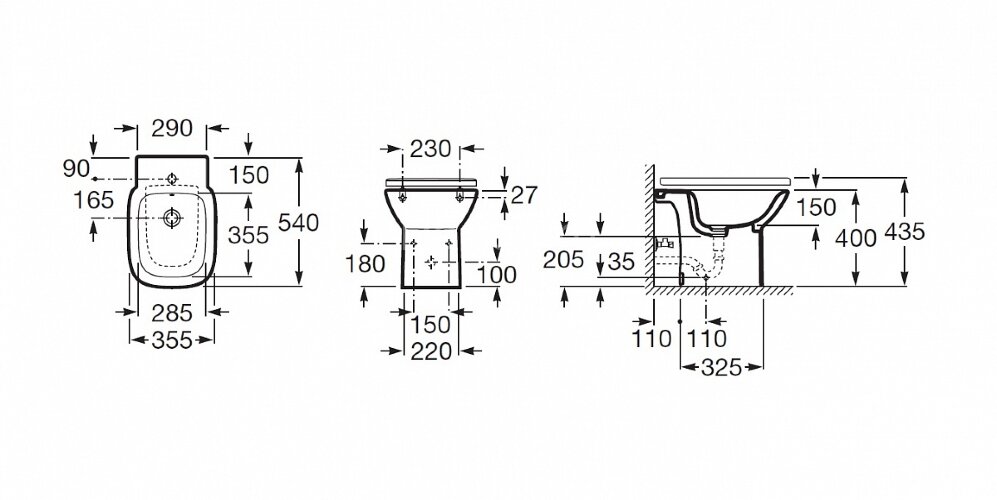 Биде напольное Roca DEBBA 97.3579.9.400.00