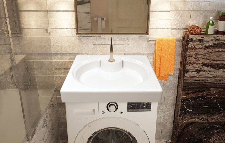 Раковина подвесная Azario Lindi 597х595х90 литьевой мрамор, белый (CS00078504)