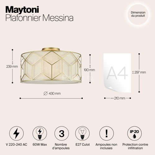 Потолочная люстра Maytoni H223-PL-03-G