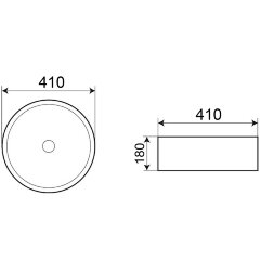 Раковина-чаша Azario 410х410х180 накладная, круглая, белый матовый (AZ-3272-MW)