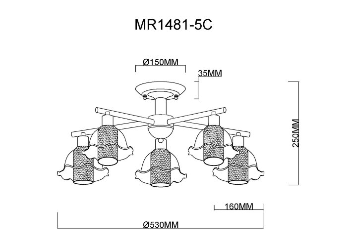 Потолочная люстра MyFar MR1481-5C