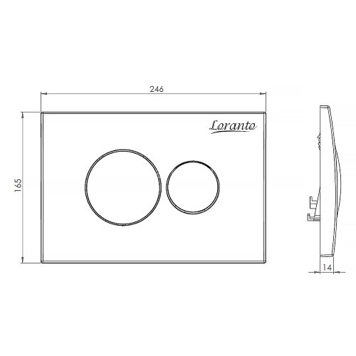 Промо-сет, состоящий из инсталляции Loranto, кнопки для инсталляции круглой белой, подвесного унитаз