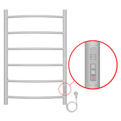 Полотенцесушитель электрический AZARIO VERONA 500/800 6 секций, диммер справа, белый (AZ04858W)