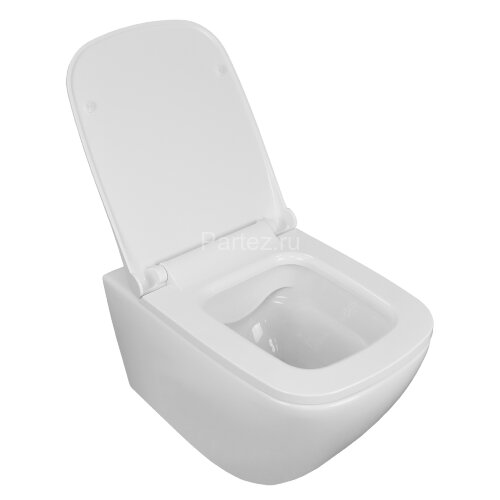 Унитаз подвесной Turavit LUNA 355х510х285 в комплекте с тонким, быстросъемным сиденьем микролифт (LN