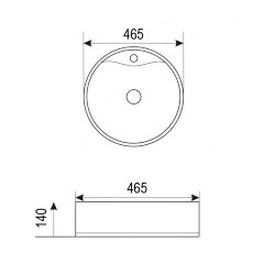 Раковина Azario 46,5х46,5х14 накладная, белая (AZ4104)