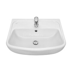 Раковина подвесная Santek "Лонги-55" 550х420х195 фарфор, 1 отверстие под смеситель, белая (1.WH50.1.