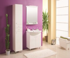 Зеркало AQUATON МИНИМА 65 подсветкой, с полкой, белый (1A000502MN010)