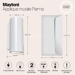 Настенный светильник Maytoni C191-WL-02-W