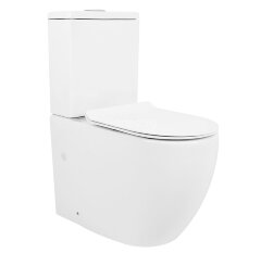 Унитаз-компакт Azario CORSA 630x380x830 напольный, безободковый с бачком и сиденьем микролифт (AZ-20