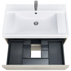 Тумба под раковину Roca Ona 800 подвесная, 2 ящика, бежево-серый матовый (A857630510)