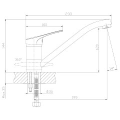Смеситель Rossinka B35-21 для кухни