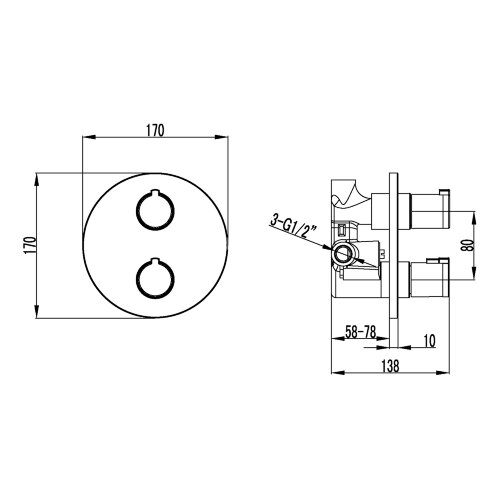 Смеситель Lemark Yeti LM7823C для душа, встраиваемый