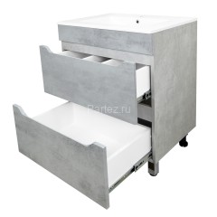 Комплект тумба Loranto Florena 60 600х470х810 напольная, с раковиной Azario Leon, светлый бетон (CS0