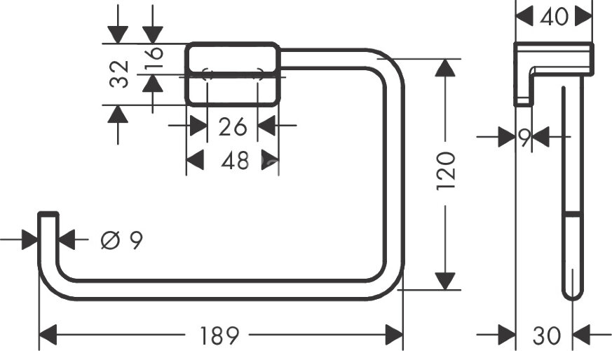 Кольцо для полотенца Hansgrohe AddStoris, полированное золото (41754990)