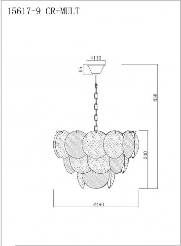 Подвесная люстра iLamp 15617-9 CR+MULT