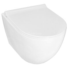 Унитаз подвесной Azario Geno 490х360х360 безободковый, с ультратонким сиденьем микроклифт (AZ2196D)