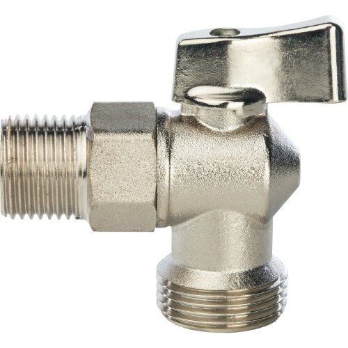 Кран шаровой угловой для стиральных машин 1/2"х3/4" Stout