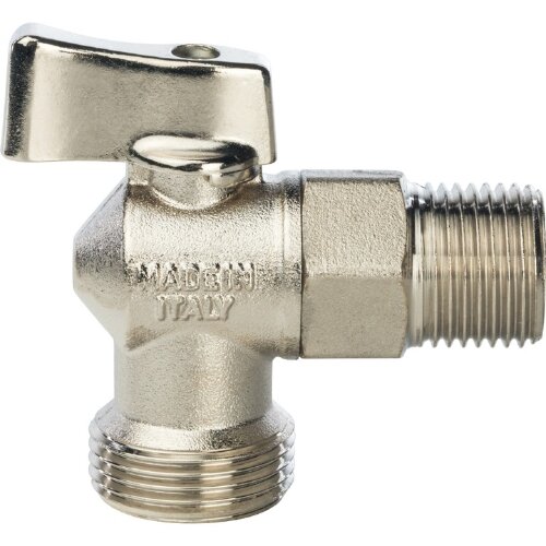 Кран шаровой угловой для стиральных машин 1/2"х3/4" Stout