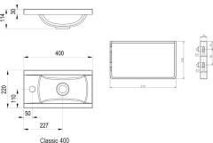 Мини - раковина Ravak Classic 400, белая (XJD01140000)