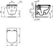 Унитаз подвесной Ideal Standard TESI Rimless+ 365х535х400 безободковый, с сиденьем и крышкой микроли