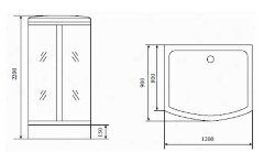 Timo Standart T-6615 Black душевая кабина (120*90*220), шт