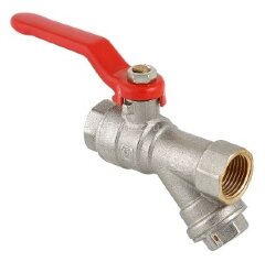 Кран шаровой с косым фильтром 3/4&quot; в-в рыч. VALTEC