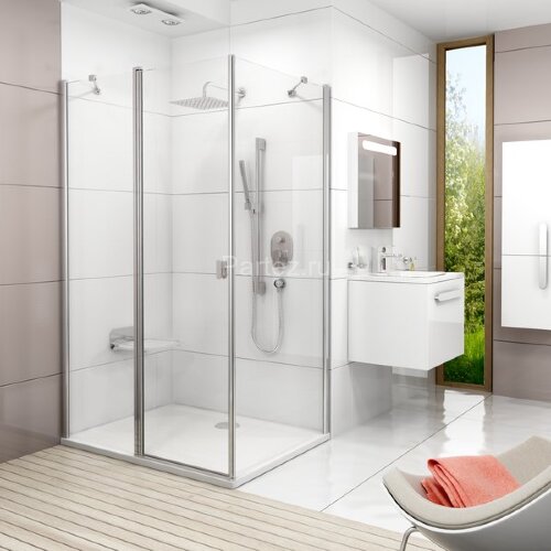 Неподвижная душевая стенка Ravak Chrome CPS-90, профиль хром,стекло прозрачное