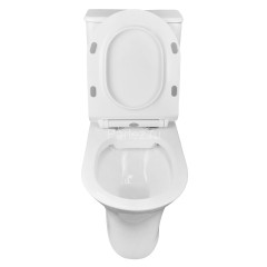 Унитаз-компакт AZARIO FRETTA ROUND 650x340x790 напольный, безободковый, в комплекте с бачком и сиден