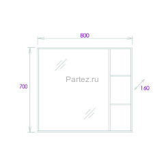 Зеркало-шкаф Onika Тимбер 80.00 Универсальный, Дуб сонома (208091)