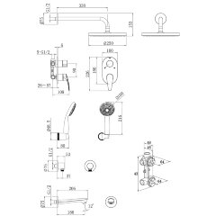 Смеситель Lemark Linara LM0422C для ванны и душа, встраиваемый