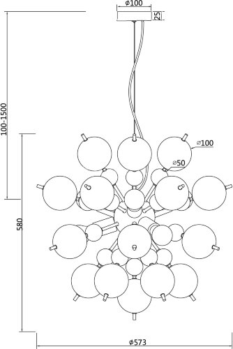 Подвесная люстра Maytoni MOD133PL-06BS