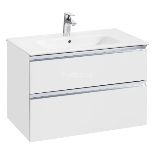 Модуль д/раковины Roca THE GAP 800 мм, 2 ящика, белый глянец