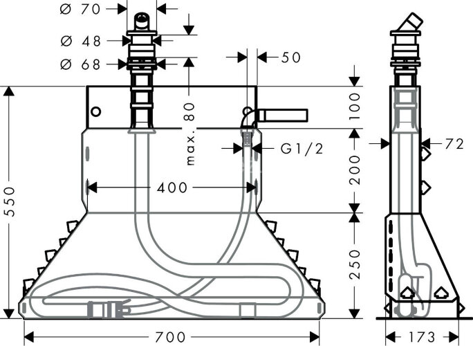 28380000 Secuflex набор для установки душевого гарнитура в борт ванной