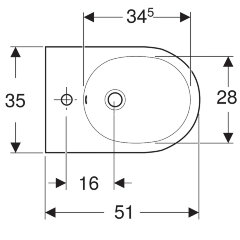 Биде Geberit Acanto без крышки, белое (500.601.01.2)