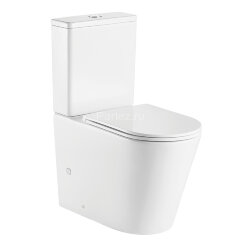 Унитаз-компакт Azario Vetro 380х605х825 напольный, безободковый, слив "ТОРНАДО", в комплекте с бачко