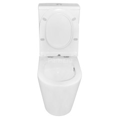 Унитаз-компакт Azario Vetro 380х605х825 напольный, безободковый, слив "ТОРНАДО", в комплекте с бачко