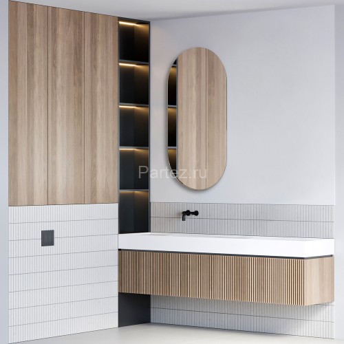 Зеркало AZARIO Viva - BLACK 550х1050 сенсорный выключатель с функцией диммера (LED-00002689)