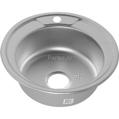 Мойка 490 MELANA 0,8/180 ДЕКОР врезная круглая с сифоном (090D ta *15)